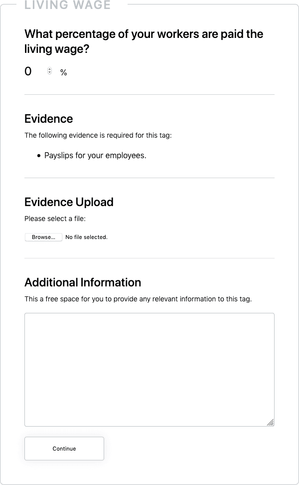 Wireframe of the living question