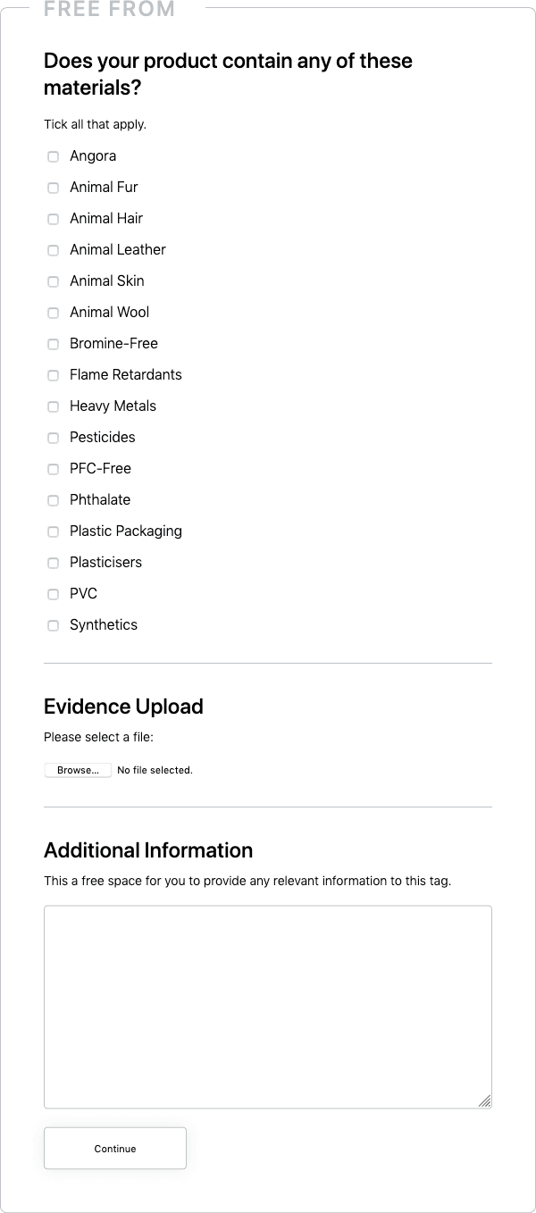 Wireframe of the free from question